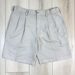 VTG Original Penguin Men's Golf Shorts 38 Khaki‎ Beige Pleated Grand Slam Logo